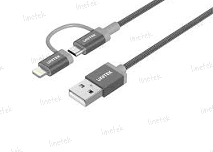 2in1 MFI & Micro USB 1m Gray