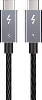 THUNDERBOLT 3 CABLE BY Coaxial, Black TPE, with Nylon Jacket