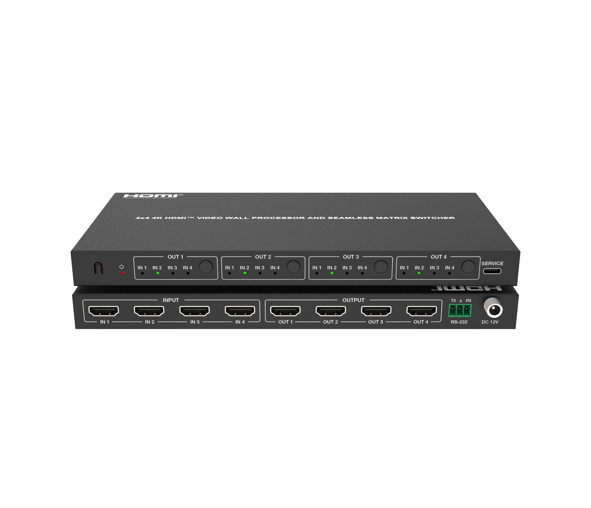 4K 4x4 HDMI Seamless Matrix Switcher  and Video Wall Processor