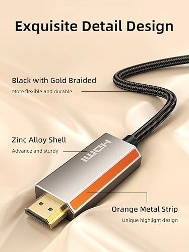 Zinc Alloy USB C Male To HDMI Male 8K Cable Cord