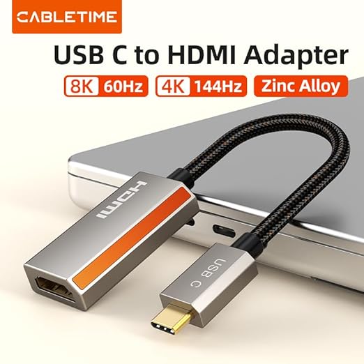 8K 60Hz USB C to HDMI 2.1 Adapter for MacBook PC