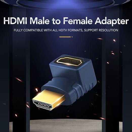 Adaptor HDMI Male/Female, 90Degree(B/B),HDMI Connector 270 Degree 4K/1080P
