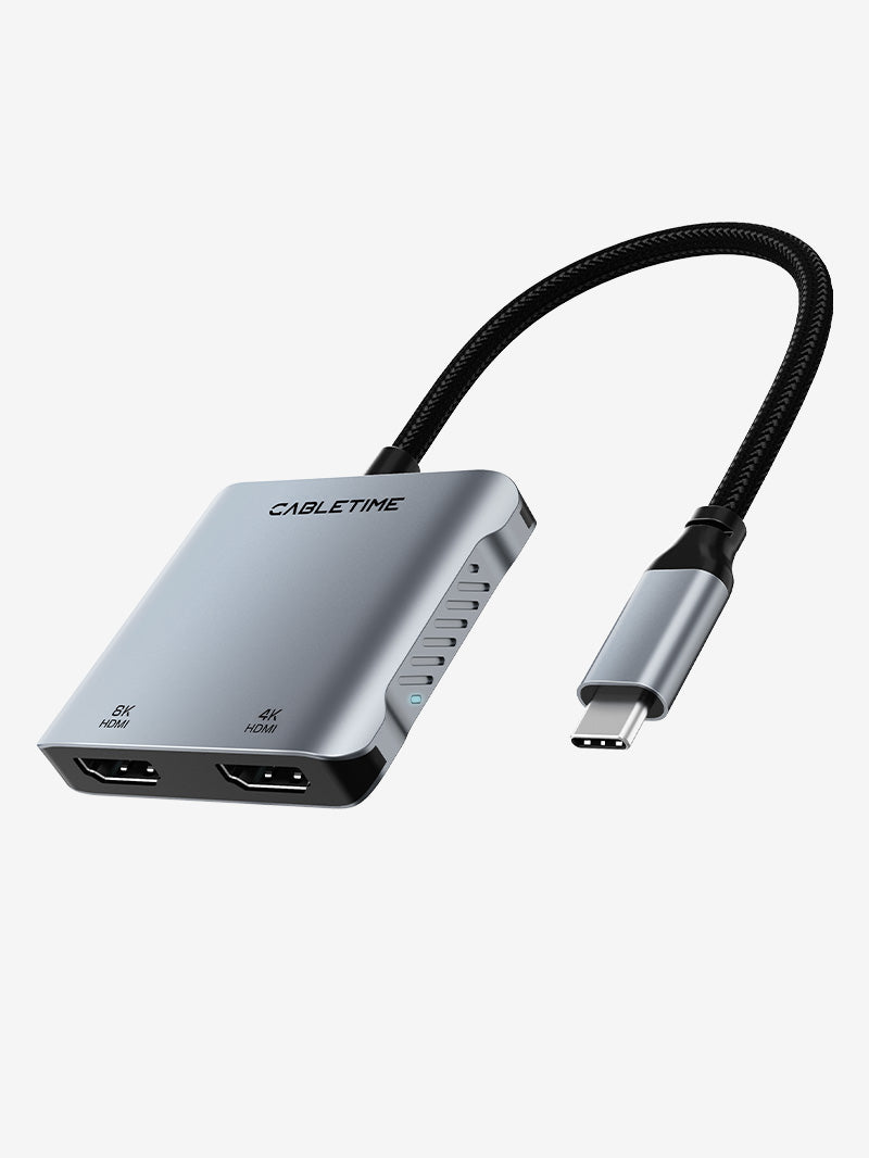 8K USB C To Dual HDMI Adapter Dual