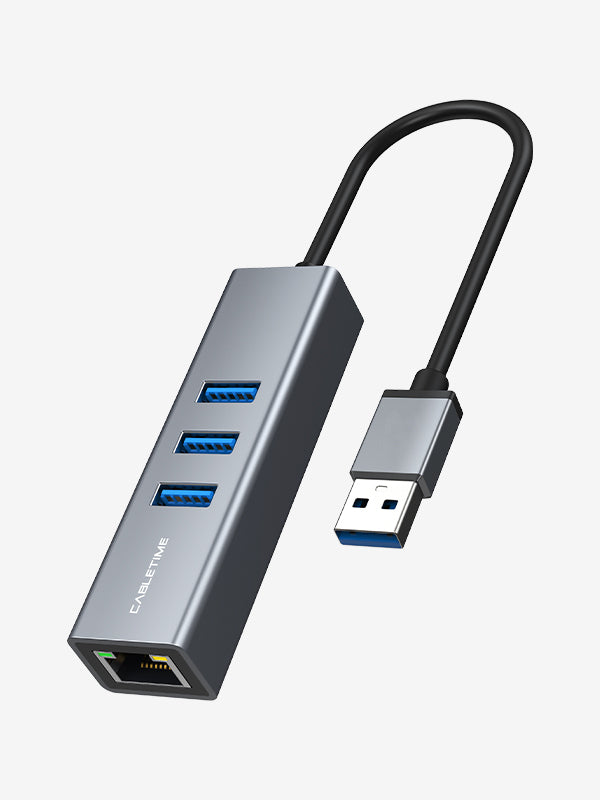 USB 3.0 3 Port Hub With Gigabit Ethernet Adapter