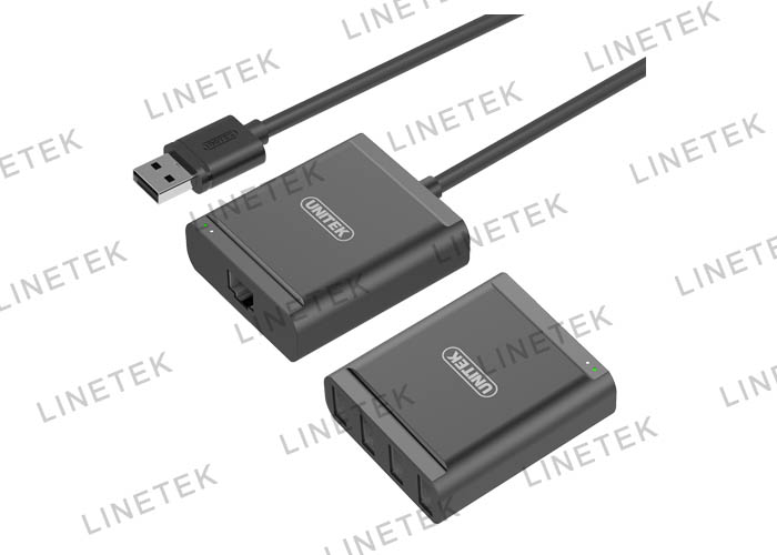 USB2.0 Extender Over RJ45 + 4-Port Hub (up to 60M)